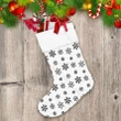 Black Outline Christmas Snowflakes On White Background Christmas Stocking