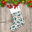 Christmas Sock With Mittens Hat And Gold Bell Christmas Stocking