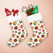 Red And Gold Christmas Balls Bells Holly And Red Poinsettia Christmas Stocking