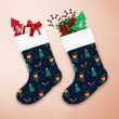 Naughy Boy Elf Gnome And Fox In Jungle Pattern Christmas Stocking