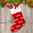 Cats In Love With Snowflakes On A Red Background Christmas Stocking