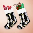Christmas Snowman In Hat And Scarf On Black Background Christmas Stocking