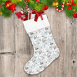 Merry Christmas With Winter White Flowers Of Poinsettia Christmas Stocking