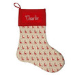 Tan And Red Reindeer Christmas Stocking Christmas Gift Custom Name