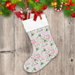 Christmas Cute Pink Flamingos In Hats And Candy Christmas Stocking