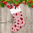 Red Silhouette Icon Including Mittens Socks Candy And Berries Christmas Stocking