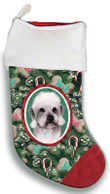 Dandi Dinmont Terrier Pepper Christmas Stocking Christmas Gift Red And Green Tree Candy Cane