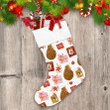 Scandinavian Style Pattern With Gifts Box Poinsettia Candy Cane Christmas Stocking