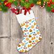 Brown Pine Cones Socks Snowflakes And Also With Berries Christmas Stocking