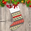 Digital Pixel Knitted Winter Deer And Snowflakes Pattern Christmas Stocking