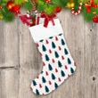 Christmas Forest Of Blue And Red Trees Christmas Stocking