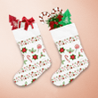 Christmass Poinsettia Mistletoeholly Berries And Candy Christmas Stocking