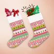 Xmas Snowman Holly Berries Light Poinsettia Christmas Stocking