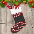 Red And White Striped Scarf On Black Design Christmas Themed Christmas Stocking