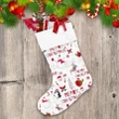 Merry Christmas Lovely Cartoon Santa Claus And Reindeer Christmas Stocking