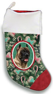 Ideal Cane Corso Fawn Christmas Stocking Christmas Gift Red And Green Tree Candy Cane