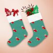 Christmas Red Sock With Deer And White Snowflakes Christmas Stocking