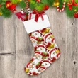Cute Cartoon Santa Claus Bow Bells Snowman Stickers Christmas Stocking