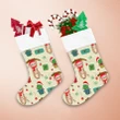 Cartoon Cute Sloth Climbing Tree Cactus Pot And Gift Boxes Pattern Christmas Stocking