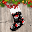 Black Cat With Christmas Santa Hat Christmas Stocking