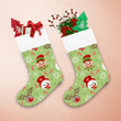 Cute Faces Of Santa Snowman Elf Reindeer Gnomes Pattern Christmas Stocking