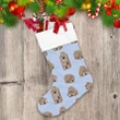 Naive Christmas Honey Cakes Gingerbread Houses On Blue Background Christmas Stocking
