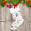 Design Watercolor Forest Green Fir Pine Twigs Cones Red Berries Christmas Stocking