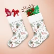 Design Watercolor Forest Green Fir Pine Twigs Cones Red Berries Christmas Stocking