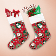 Christmas Winter Circled Reindeer Santa Claus And Snowman Christmas Stocking