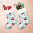 Christmas Snowman Face With Santa Hat Christmas Stocking