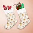 Happy Reindeer With Bells Balls Ornament Illustration Christmas Stocking