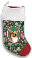 Ideal Corgi Pembroke Welsh Christmas Stocking Christmas Gift Red And Green Bone Candy Cane