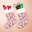 Theme Christmas Cute Penguin In Snowflakes Pink Background Christmas Stocking