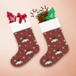 Cute Holiday Illustration With Christmas Tree And Car On Red Background Christmas Stocking