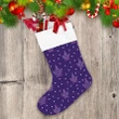 Christmas With Cactus Pink Stars And White Snowflakes Christmas Stocking