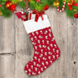Christmas Little Funny Cow On A Red Christmas Stocking