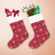 Hand Painting Winter Mittens Snowflakes On Red Background Christmas Stocking