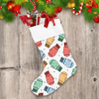 Yellow Blue Red And Green Kintted Mittens Pattern Christmas Stocking