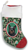 Australian Cattle Dog Blue Christmas Stocking Christmas Gift Red And Green Tree Candy Cane