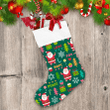 Pattern Of Cute Santa Claus And Decorative Elements For Christmas Christmas Stocking