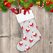 Christmas Cartoon Santa Claus Gifts And Lettering Let It Snow Christmas Stocking