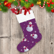Christmas Snowmen And Snowflake On Purple Background Christmas Stocking