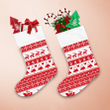 Santa Claus On Sleigh Of Reindeer Christmas Red And White Design Christmas Stocking
