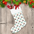Trendy Illustrated Xmas Birthday Cakes With Candles Pattern Christmas Stocking