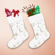 Special Golden Snowflakes Ornated On White Background Christmas Stocking