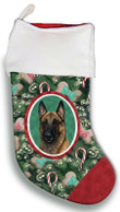 Belgian Malinois Christmas Stocking Christmas Gift Red And Green Tree Candy Cane