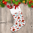 Christmas Letters And Santa Claus Go Skiing Design Christmas Stocking