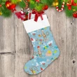 Winter Christmas Forest With Funny Monkeys Christmas Stocking