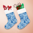 Beautiful Forest Animals And Snowflakes In Blue Shades Christmas Stocking