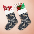 Christmas Deer With A Geometric Texture Christmas Stocking